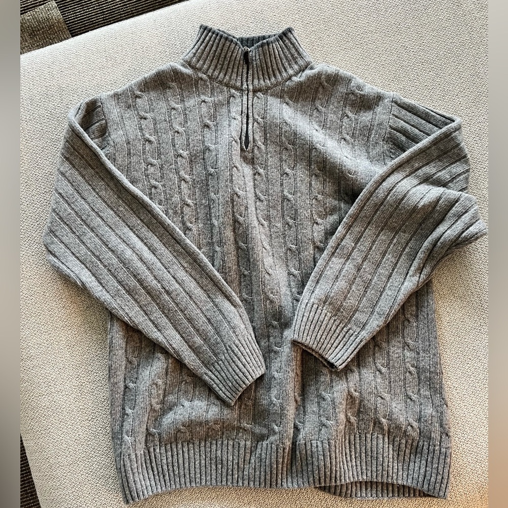 Men’s Daniel Blasi 1/2 Zipcable knit sweater. XL